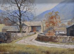 Marion Bradley (b1946) oil on board, depicting a Lakeland scene, signed lower left, with white