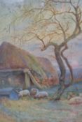 T. Murray Bernard Blaydon (British 1864-1939) watercolour, 'Evening in late Autumn, A Warwickshire
