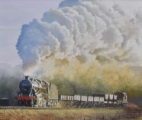 David French GRA (British b.1944) acrylic on canvas, '42960 Working Hard' signed lower left,