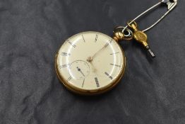 A Victorian 18ct gold key wound pocket watch bearing no;23172 to movement, having a Roman numeral
