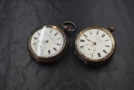 A Continental silver key wound pocket watch by The Trusty Non Magnetic Lever, retailed by T