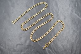 A Christian Dior gold tone curb link neck chain, in a Dior protective pouch, 60.5cm