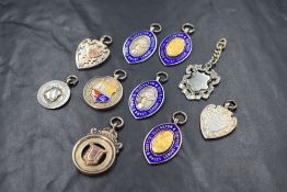 Ten HM silver presentation medalions, several of Ulverston interest including four having enamel
