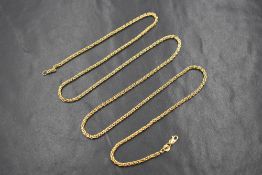 A 9ct gold wheat link chain, marked 375, approximately 25' & 4.9g
