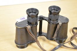 A pair of Ross of London Prismatic No2 MkII Magnification 6 binoculars bearing military crowsfoot