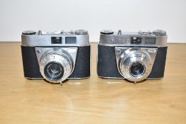 Two Kodak Retinette 1A camera one with Schneider-Kreuznach Reomar 1:3,5 50mm lens the other 1:2,8