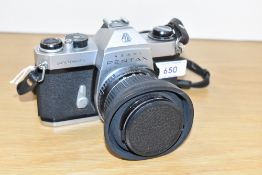 A Pentax Spotmatic SPII camera with SMC Takamar 1:1,4 50mm lens