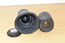 Two Canon lenses. A Canon Zoom FD1:4 35-70mm and a Canon Zoom EF 1:4-5,6 28-90mm
