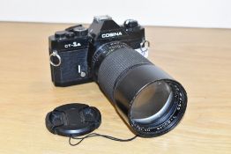 A Cosina CT-1A camera with Cosinon Auto MC1:3,5 200mm lens