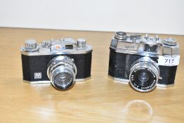 A Halina 35X camera and a Halina 35X Super camera both with Halina 1:3,5 45mm lenses