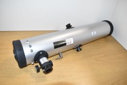 A Zennox 76700 telescope, 76mm diameter, 700 focal length As found