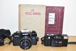 A Minolta X-700 camera with Minolta MD 1:1,7 49mm lens and Minolta AF-E with 1:3,5 35mm lens sold