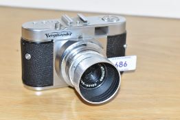 A Voigtlander Vito B camera with Color-Skopar 1:3,5 50mm lens