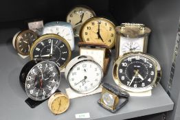 A mid-century 'Smiths' travel clock in original brown leather case, w8cm, sold together with a Big