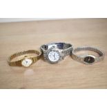 Three ladies watches, to include a Timex Quartz, a Constant Quartz and a Sekonda.