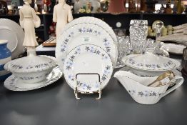 A part Aynsley 'Silver Garland' pattern fine bone china dinner service, decorated with foliage on