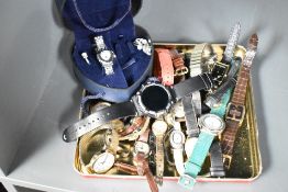 An assortment of wristwatches, including Accurist, Timex, Corvette and vintage examples