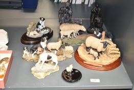 A border fine art ewe and lamp figure, L21cm, sold together with various other figures, ( 8 )
