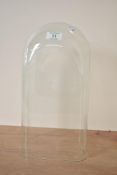 A large blown glass dome cover of flattered sided form, h33cm