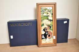 A Moorcroft pottery Swaledale sheep pattern wall plaque, designed by Philip Gibson, impressed