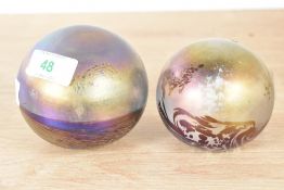 A John Ditchfield for Glassform iridescent paperweight, h7cm, sold together with a similar John
