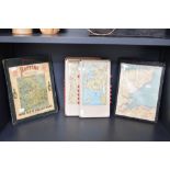 A vintage Perrier motor map of England and Wales in original sleeve, sold together with a pair of