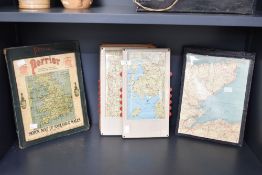 A vintage Perrier motor map of England and Wales in original sleeve, sold together with a pair of