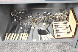 A silver spoon and knife, hallmarked for 'Frederick Hawsell 1818', sold together with a group of