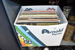 A box containing various 10' and 12' records, to include Jazz and Blues ect, approx. 40