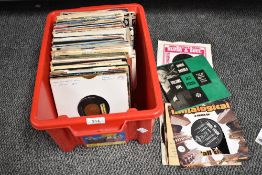 A box containing various 7'' singles, to include Pop, Disco, Jazz and Soul, approx 90