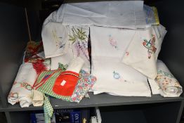 A Chinese night pillowcase, decorated with floral patterns and exotic birds, w42cm, sold together