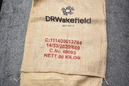 3 hessian coffee bags