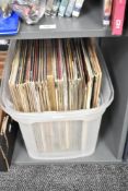A box containing various records, to include Erroll Garner, Andre Previn, Frank Sinatra, approx. 60