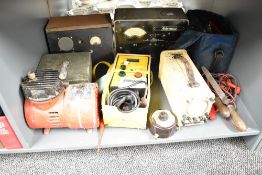 A vintage bakelite tuning cylinder, w8cm, sold together with a Oscilloscope, an Isolating tester and