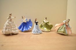 A group of three Royal Doulton bone china figurines comprising 'Elaine' HN 2791, 'Ann' HN 3259