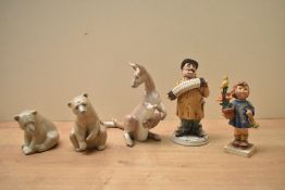 Three Lladro porcelain animal studies comprising 'Painful Kangaroo' model number 5023, 'Good Bear'