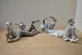 Two large Lladro porcelain figures comprising 'Clown with Beach Ball' model number 4618 and 'Seeds