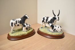 Two Border Fine Arts limited edition animal groups comprising 'Pair of Jacob Sheep (Two Horned)'