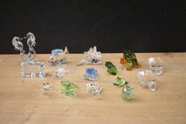 A selection of Swarovski Crystal animal studies including cabs, frogs and seahorses etc, all