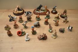 A large selection of small Border Fine Arts studies including 'Lazy Days' model number B1230, 'Night