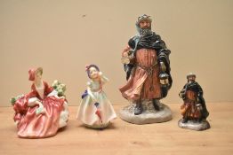 A group of four Royal Doulton bone china figures/figurines comprising 'Babie' HN 1679, 'Lydia' HN