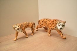 A pair of Beswick Pottery animal studies comprising 'Leopard' model number 1082 by Arthur Gredington