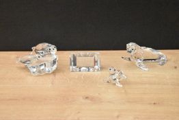 A small group of Swarovski Crystal SCS Collection animal studies comprising seals and sea lions, two