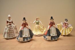 A group of three The English Ladies Co figurines comprising Celtic Ladies 'Welsh Beauty' x2 and '