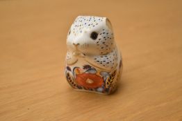 A Royal Crown Derby exclusive Poppy Mouse paperweight, having Imari style decoration and silver