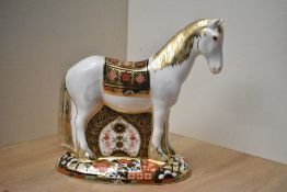 A Royal Crown Derby limited edition bone china Appleby Mare paperweight, having Imari style