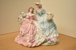 A large Coalport bone china limited edition figure group 'The Letter' designed by Valerie