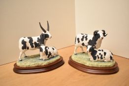 Two Border Fine Arts limited edition animal groups comprising 'Pair of Jacob Sheep (Two Horned)'