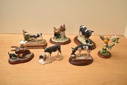 A group of seven Border Fine Arts and similar studies including 'In a Flap' model number A5915 by