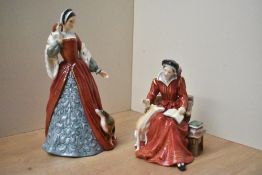 Two Royal Doulton bone china limited edition figurines comprising 'Catherine Parr' Hn 3450 by